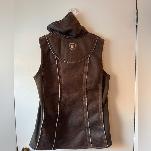 Kuhl Women's Brown Shearling-Trim Dani Sherpa Vest Large - Picture 4 of 4